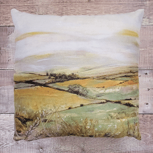 Wheat field Cushion by Sarah Rowley - roanokeart.co.uk